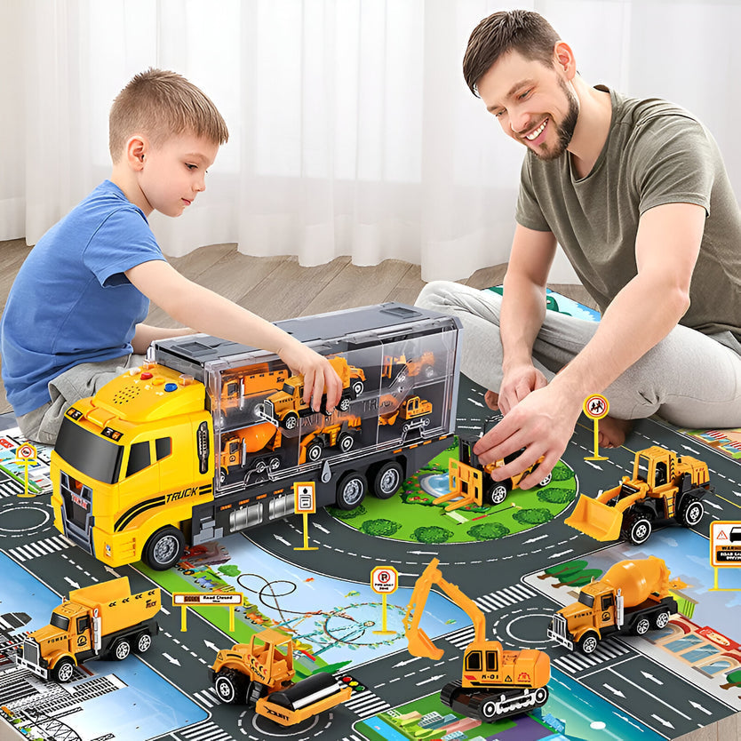 KanCai Véhicules De Construction à Démonter – Set De 4 Engins (pelle, Chargeur, Bulldozer, Mélangeur) – Jouet éducatif Dès 3 Ans
