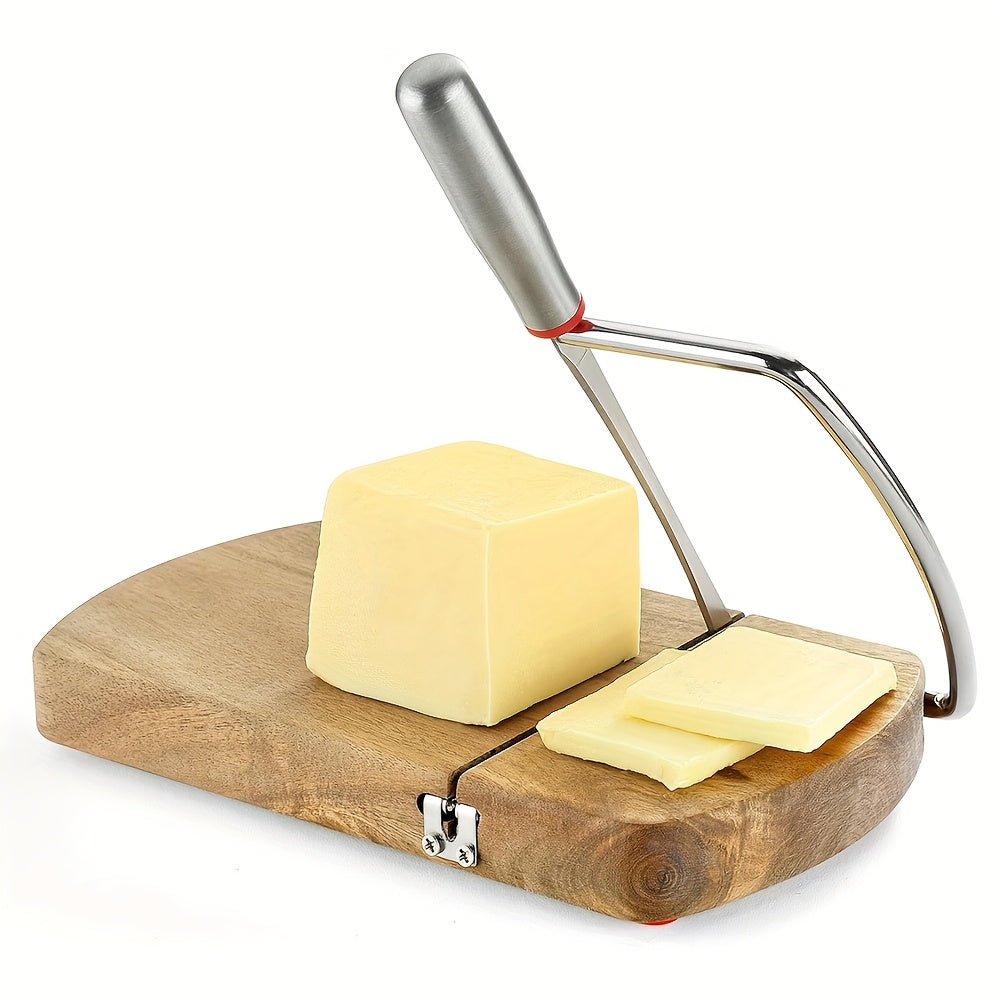 Artisan Acacia Coupe-fromage – Couteau en Acier Inoxydable sur Base en Bois Élégante