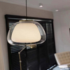 Lustre en Gelée Moderne – Abat-jour en Verre Blanc Élégant avec Longueur Suspendue Ajustable