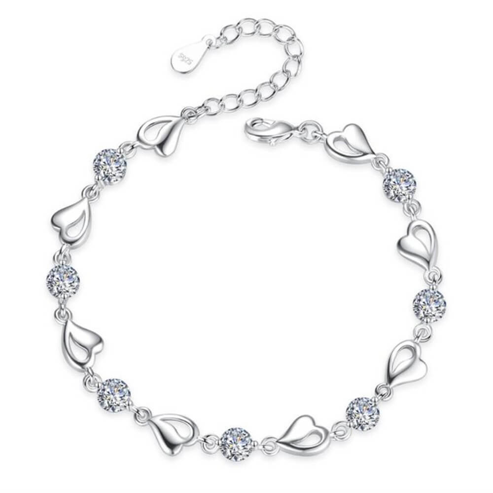 Bracelet en Argent en Forme de Cœur - Eloria