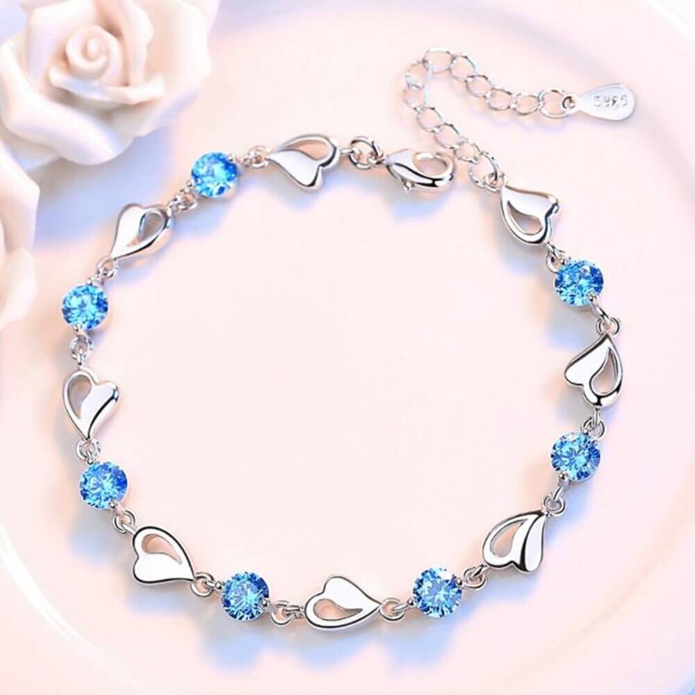 Bracelet en Argent en Forme de Cœur - Eloria
