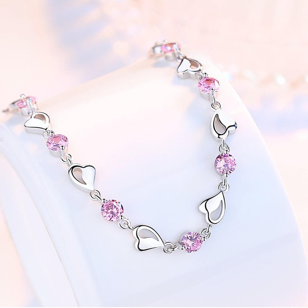 Bracelet en Argent en Forme de Cœur - Eloria