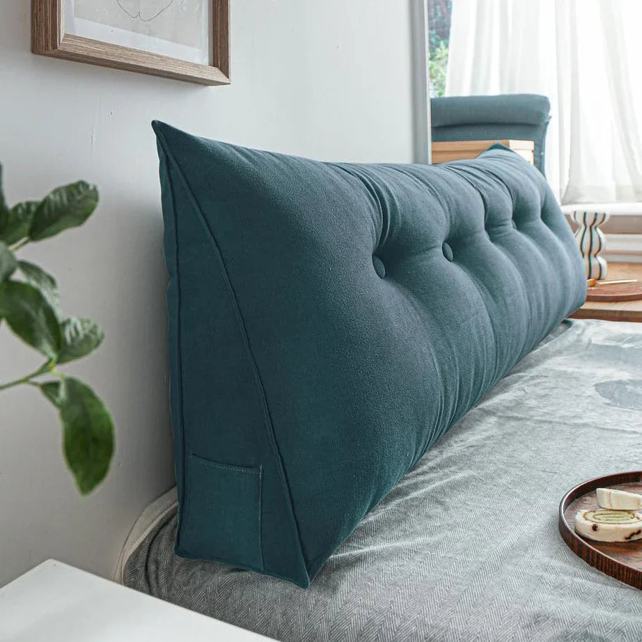 Oreiller de Tête de Lit Triangulaire – Grand Coussin de Dossier pour Lire, Dormir et Soutien de Positionnement Corporel Complet