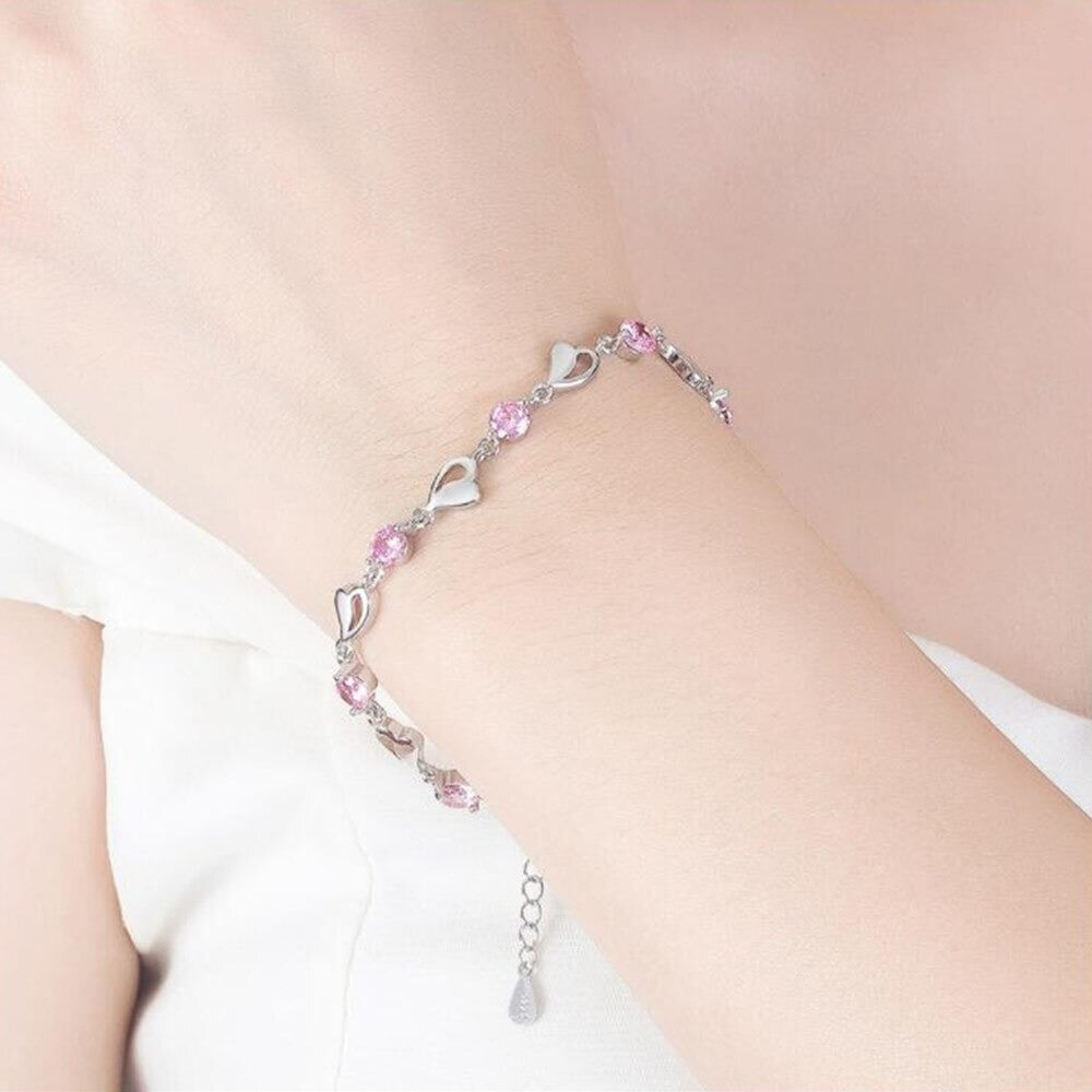 Bracelet en Argent en Forme de Cœur - Eloria