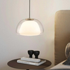 Lustre en Gelée Moderne – Abat-jour en Verre Blanc Élégant avec Longueur Suspendue Ajustable