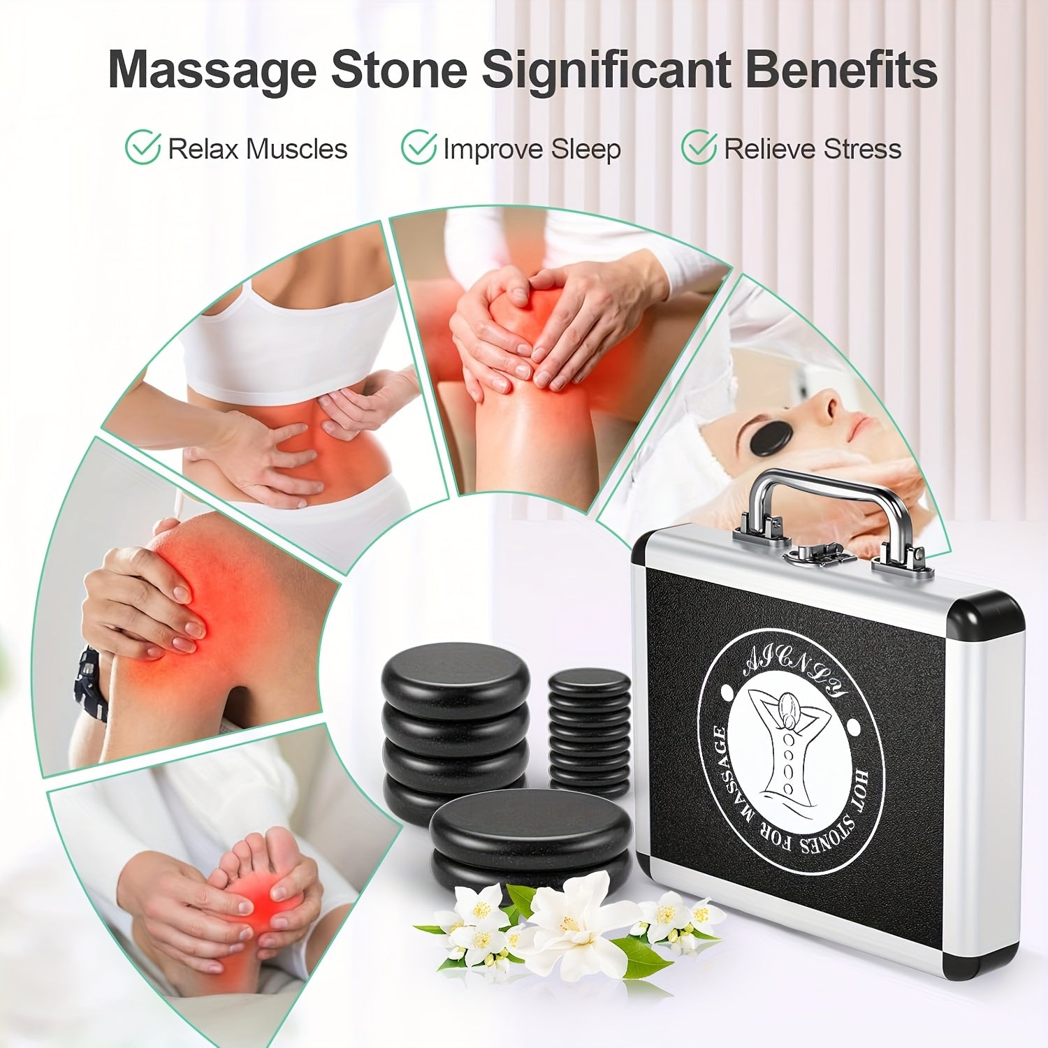 Ensemble de Massage aux Pierres Chaudes Professionnel – Complet avec Chauffage