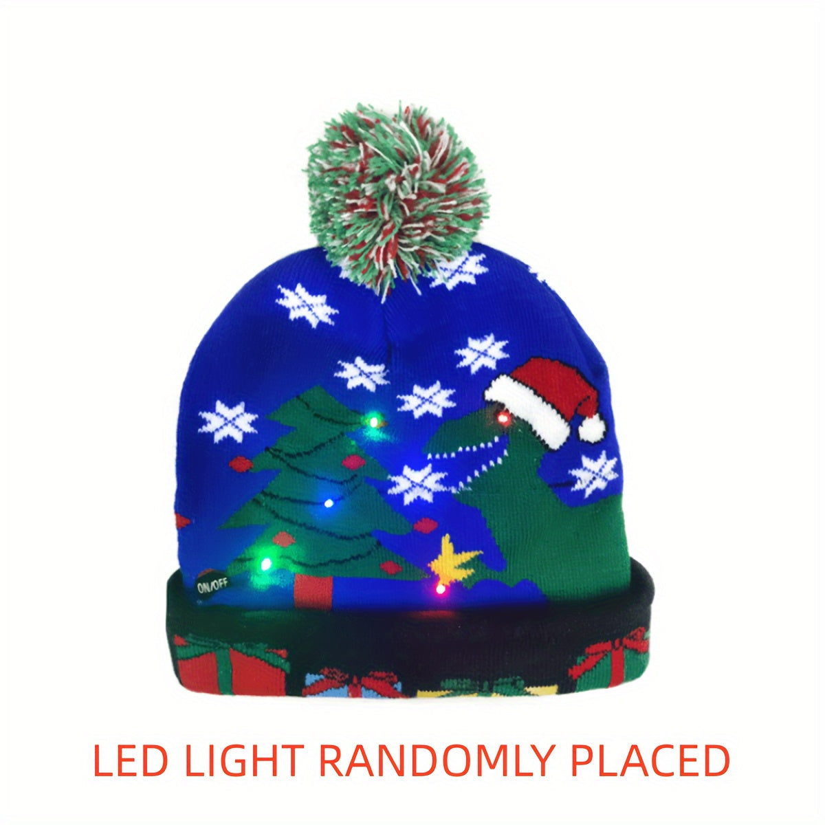 Bonnet LED Givré - Éclairé et Joyeux pour les Fêtes