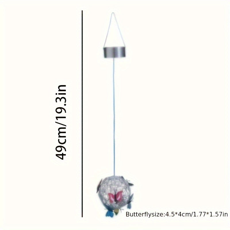 Lanterne à Boule Papillon Solaire LuxeGlow | Lumière de jardin LED enchanteresse pour une ambiance extérieure captivante