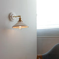 Applique Murale Vintage Japonaise en Céramique et Laiton 1 Lumière