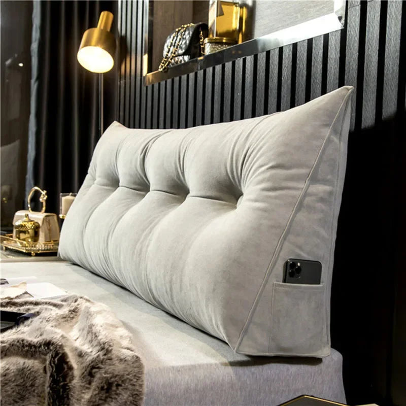 Oreiller de Tête de Lit Triangulaire – Grand Coussin de Dossier pour Lire, Dormir et Soutien de Positionnement Corporel Complet