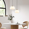 Lustre en Gelée Moderne – Abat-jour en Verre Blanc Élégant avec Longueur Suspendue Ajustable