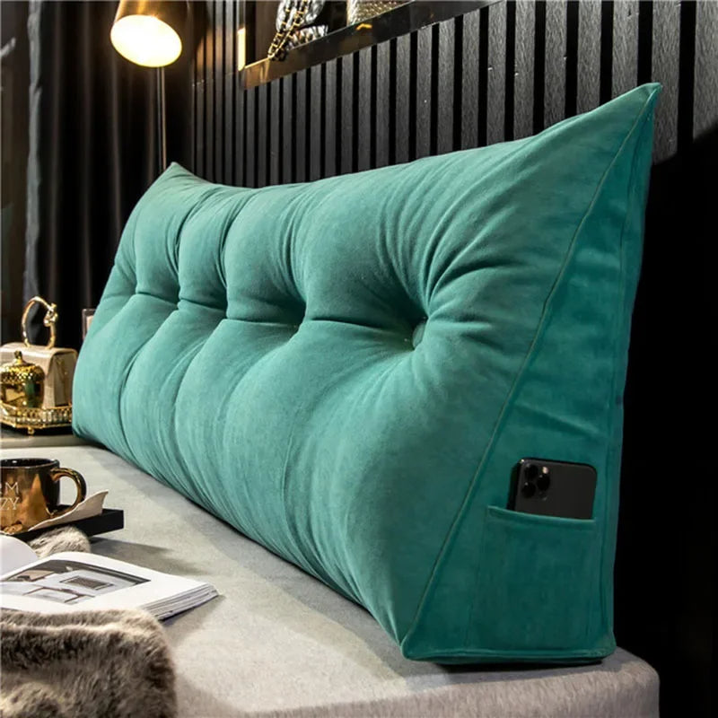 Oreiller de Tête de Lit Triangulaire – Grand Coussin de Dossier pour Lire, Dormir et Soutien de Positionnement Corporel Complet