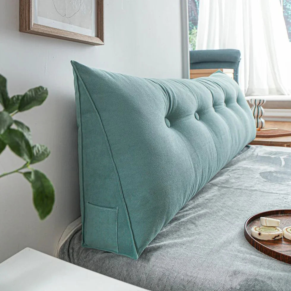Oreiller de Tête de Lit Triangulaire – Grand Coussin de Dossier pour Lire, Dormir et Soutien de Positionnement Corporel Complet