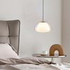 Lustre en Gelée Moderne – Abat-jour en Verre Blanc Élégant avec Longueur Suspendue Ajustable