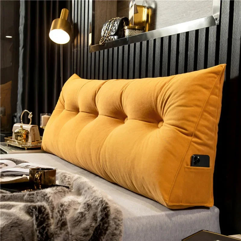 Oreiller de Tête de Lit Triangulaire – Grand Coussin de Dossier pour Lire, Dormir et Soutien de Positionnement Corporel Complet