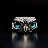Bague en argent aux yeux de hibou