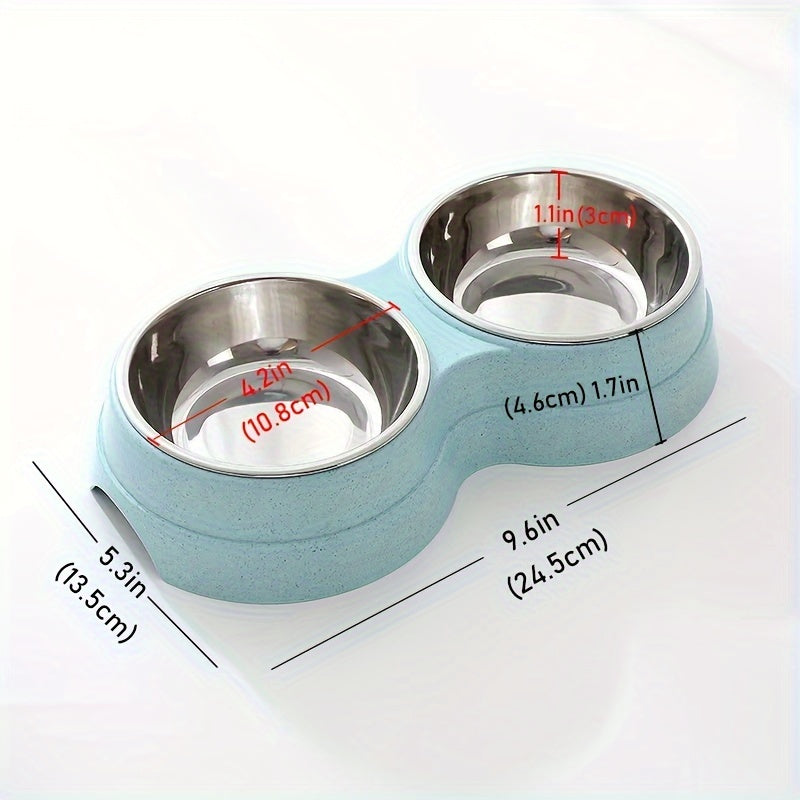 Bols Doubles en Acier Inoxydable pour Animaux de Compagnie – Parfait pour Manger et Boire