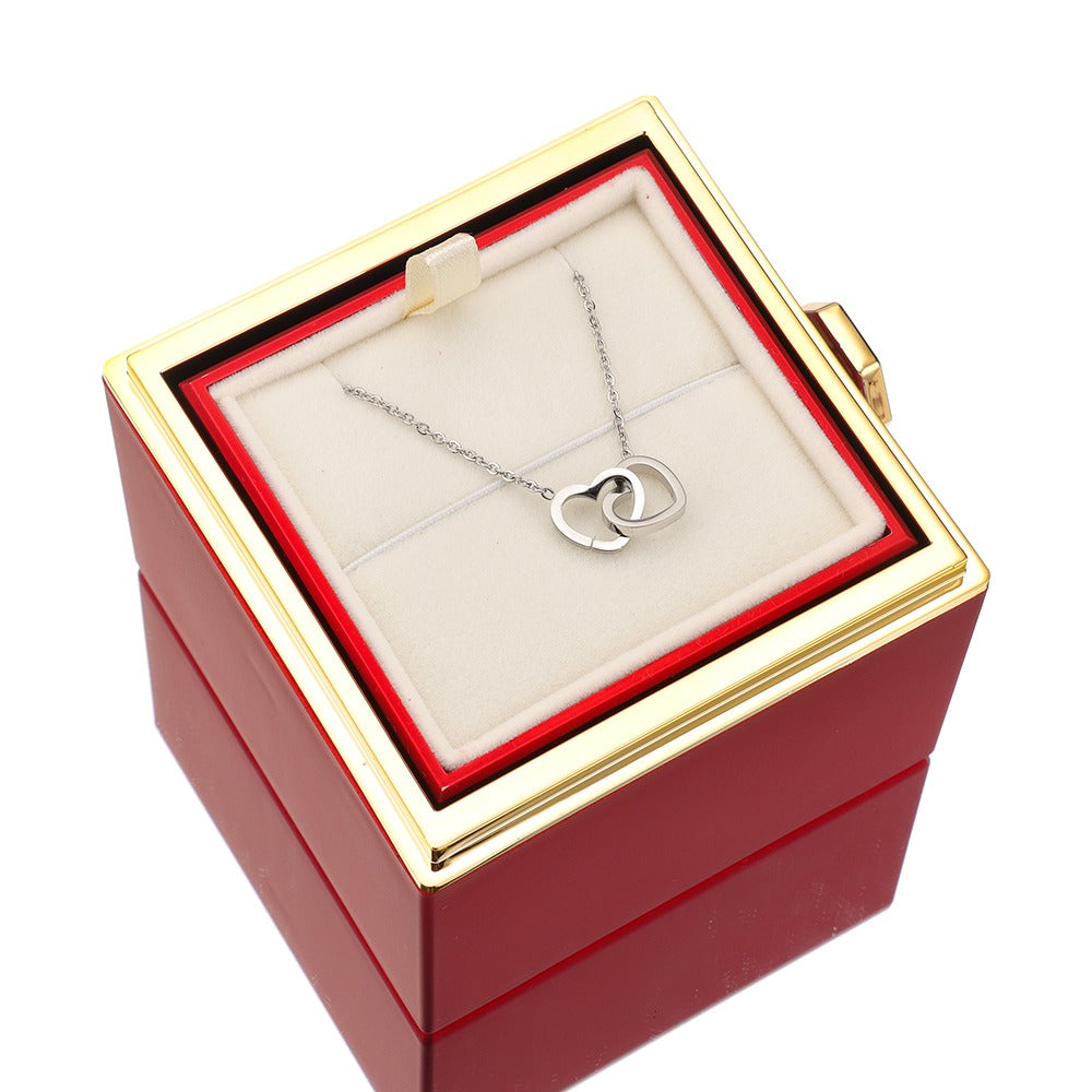 Collier & Rose dans une Boîte à Bijoux de Luxe avec Surprise Cachée - Lunavia