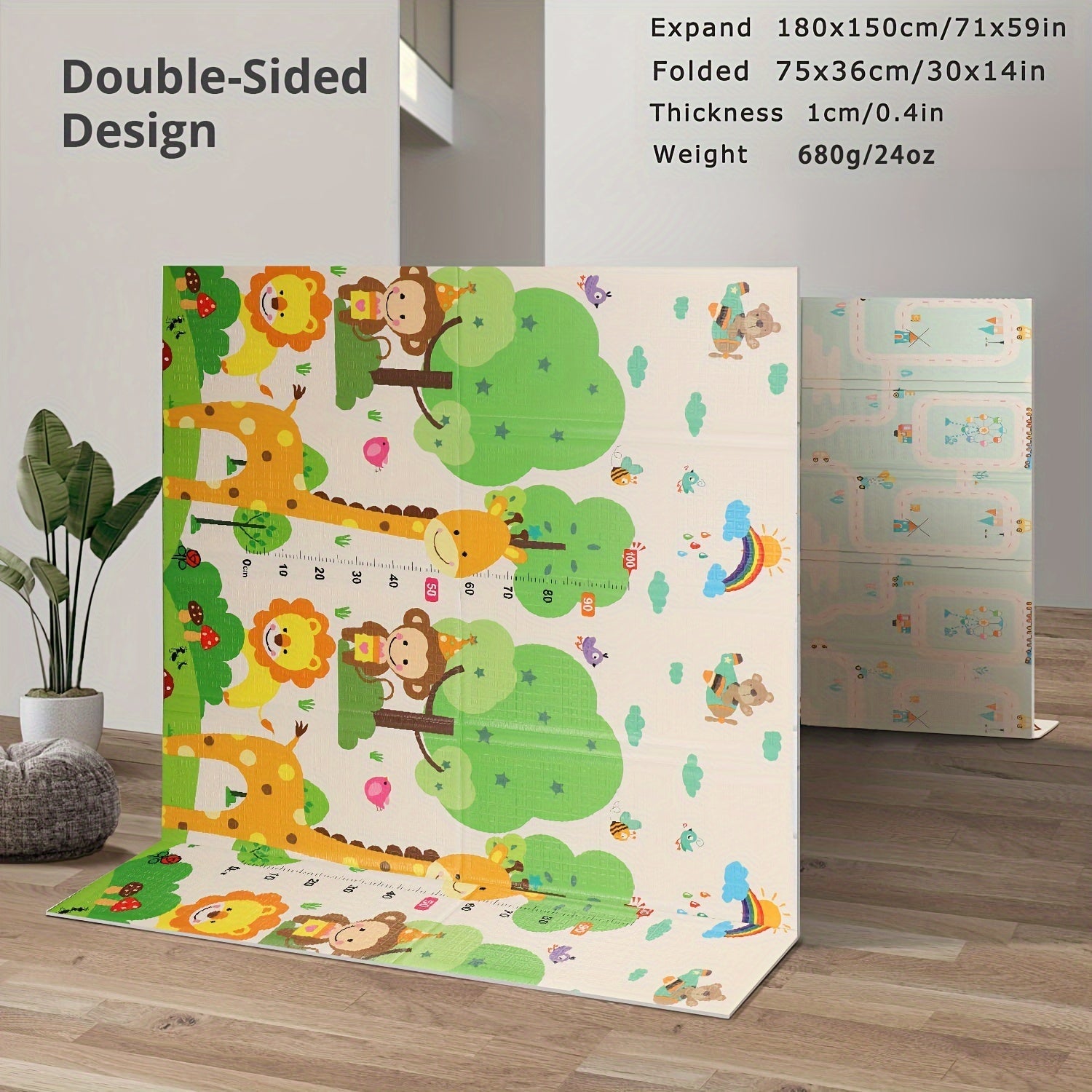 Tapis de Jeu Éducatif – Apprends et Grandis avec les Animaux et la Nature