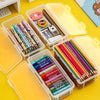 Boîte de Rangement Transparente - Pratique et Durable pour Fournitures Scolaires