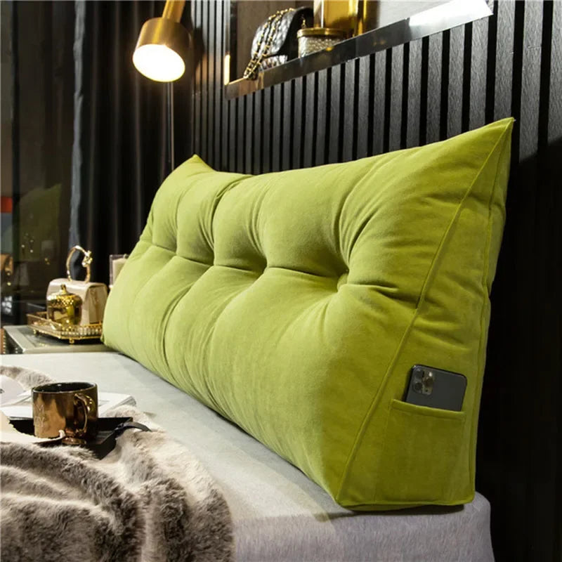 Oreiller de Tête de Lit Triangulaire – Grand Coussin de Dossier pour Lire, Dormir et Soutien de Positionnement Corporel Complet