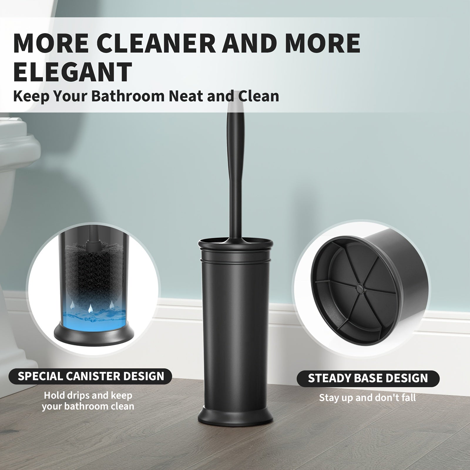 Brosse de Toilette Élégante avec Support - Pour une Salle de Bain Propre