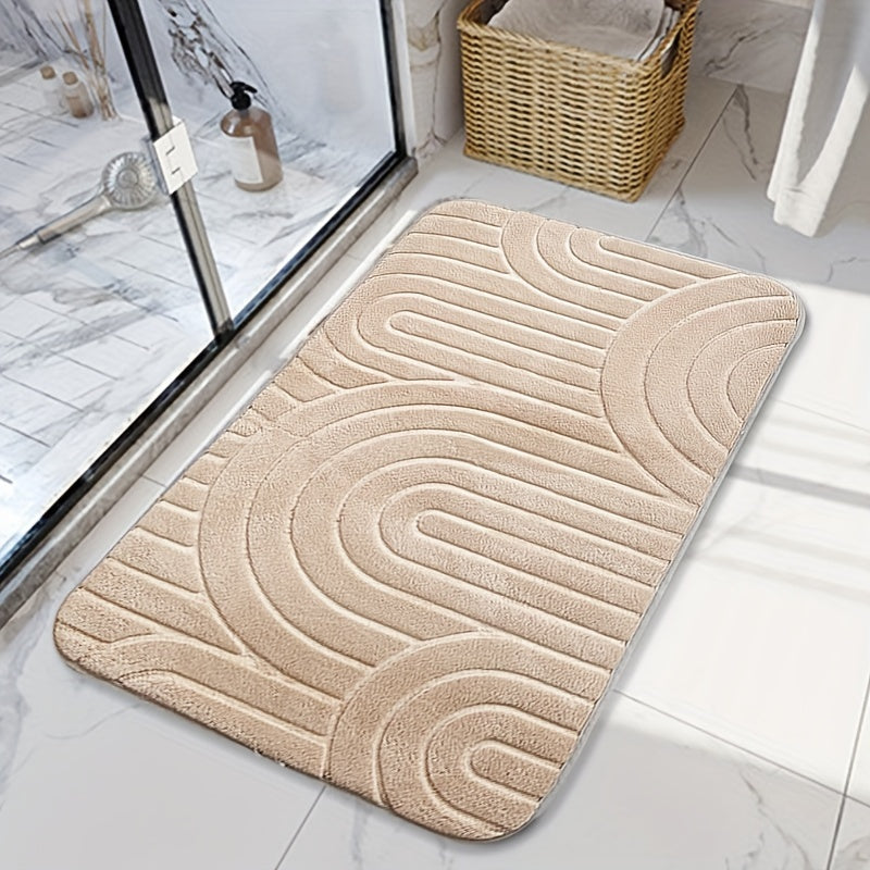 Tapis de bain antidérapant géométrique – Confortable et élégant pour votre salle de bain