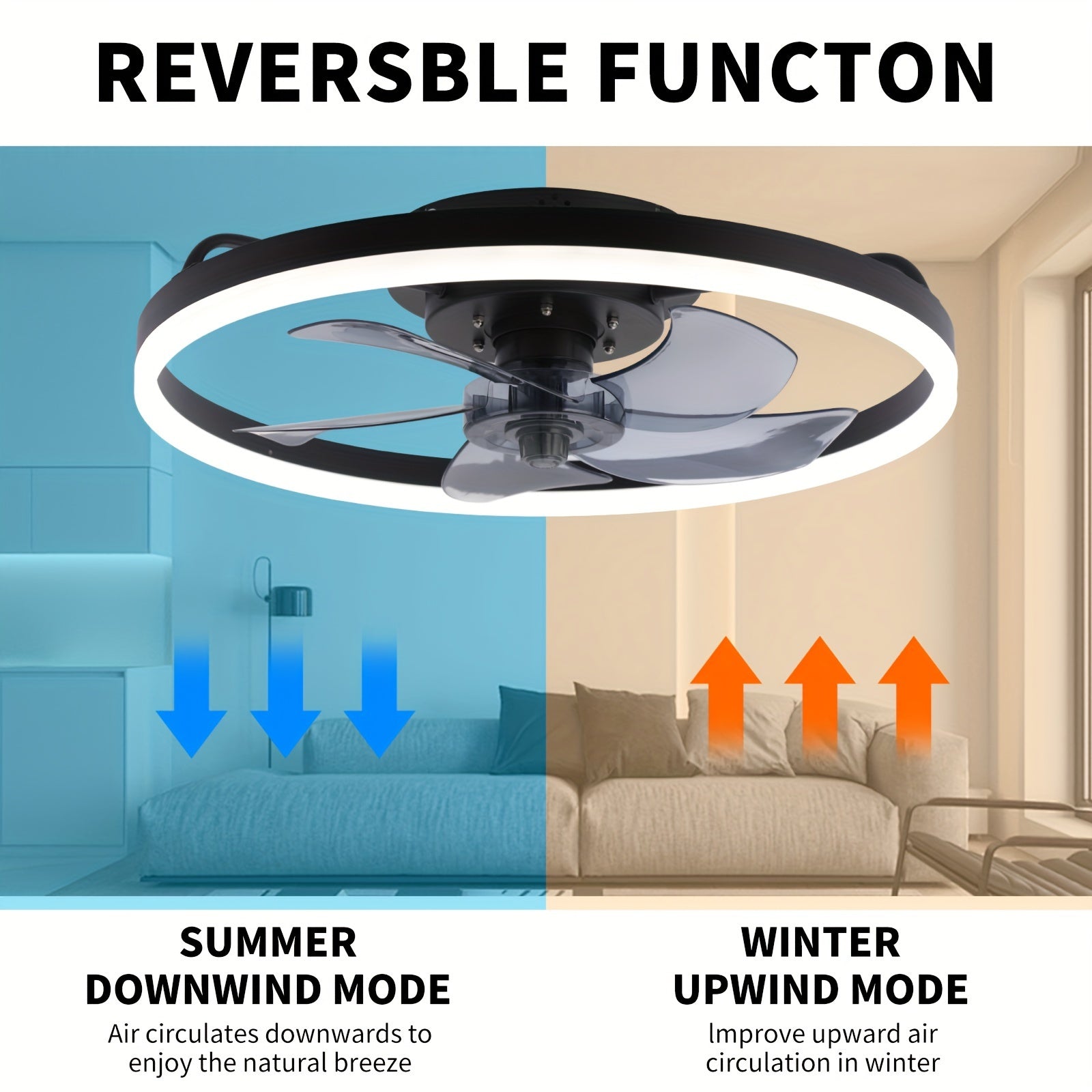 SilentBreeze Ventilateur de Plafond 50 cm – Élégant et Économique en Énergie