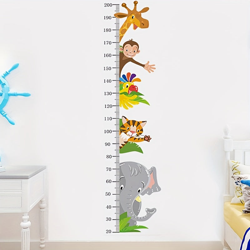 Autocollants Muraux Animaux - Mesure de Croissance Ludique pour Enfants