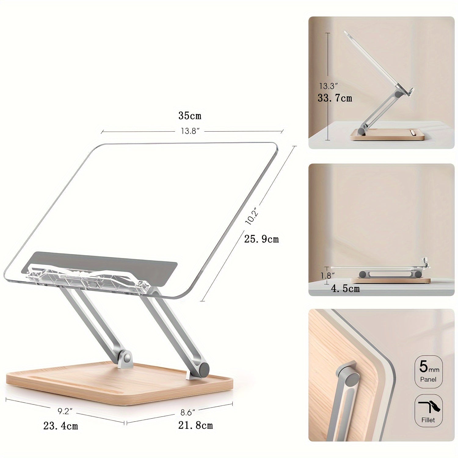 Support de lecture en acrylique ergonomique – Réglable et élégant