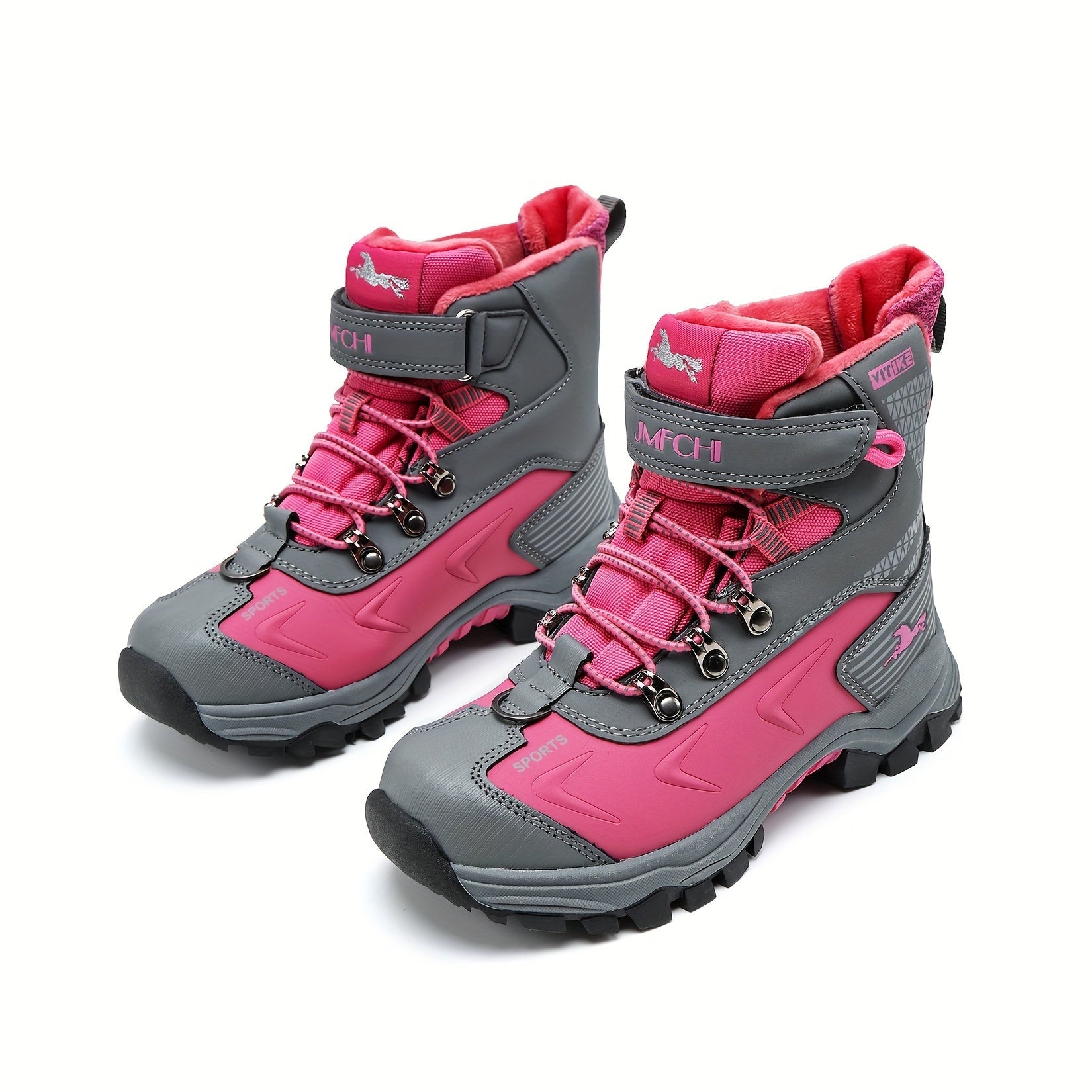 Bottes de Neige Hautes pour Femmes – Chaussures de Randonnée Antidérapantes avec Doublure Chaude