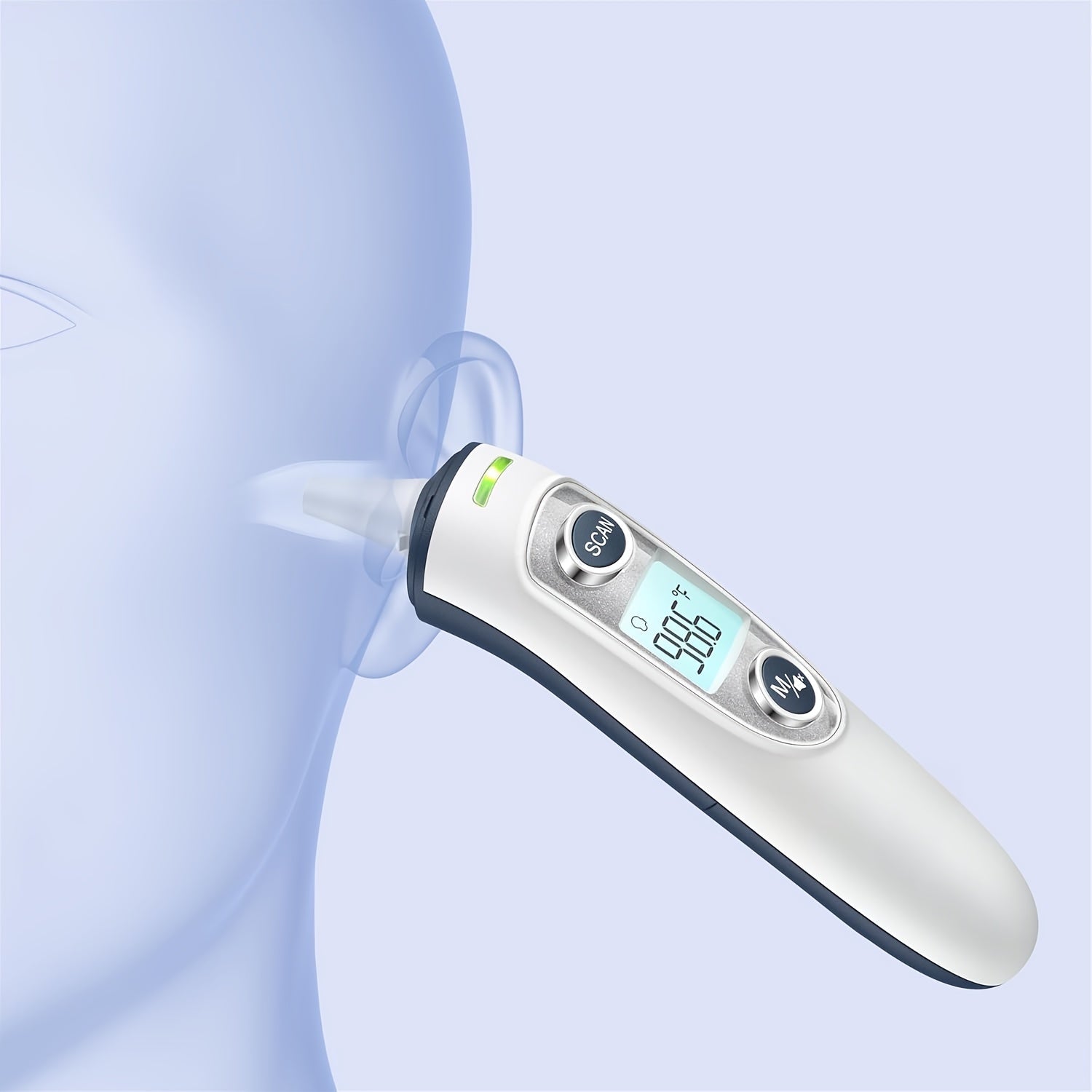 Thermomètre Digital 2-en-1 avec Mesure Rapide en 1 Seconde – Adapté pour le Front et l'Oreille