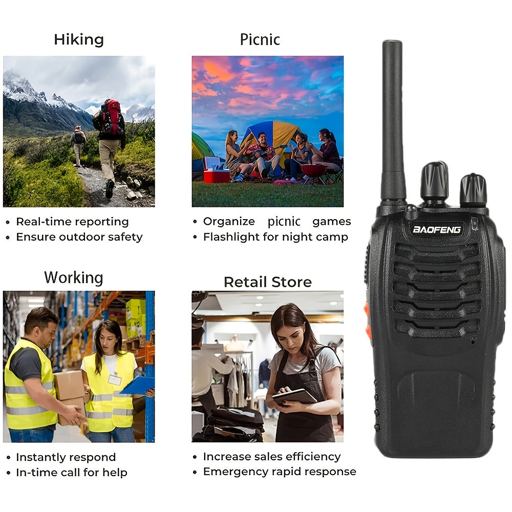 2 Pièces de Radios Portables Bi-Directionnelles – Communication Fiable pour la Randonnée, le Vélo et l'Escalade