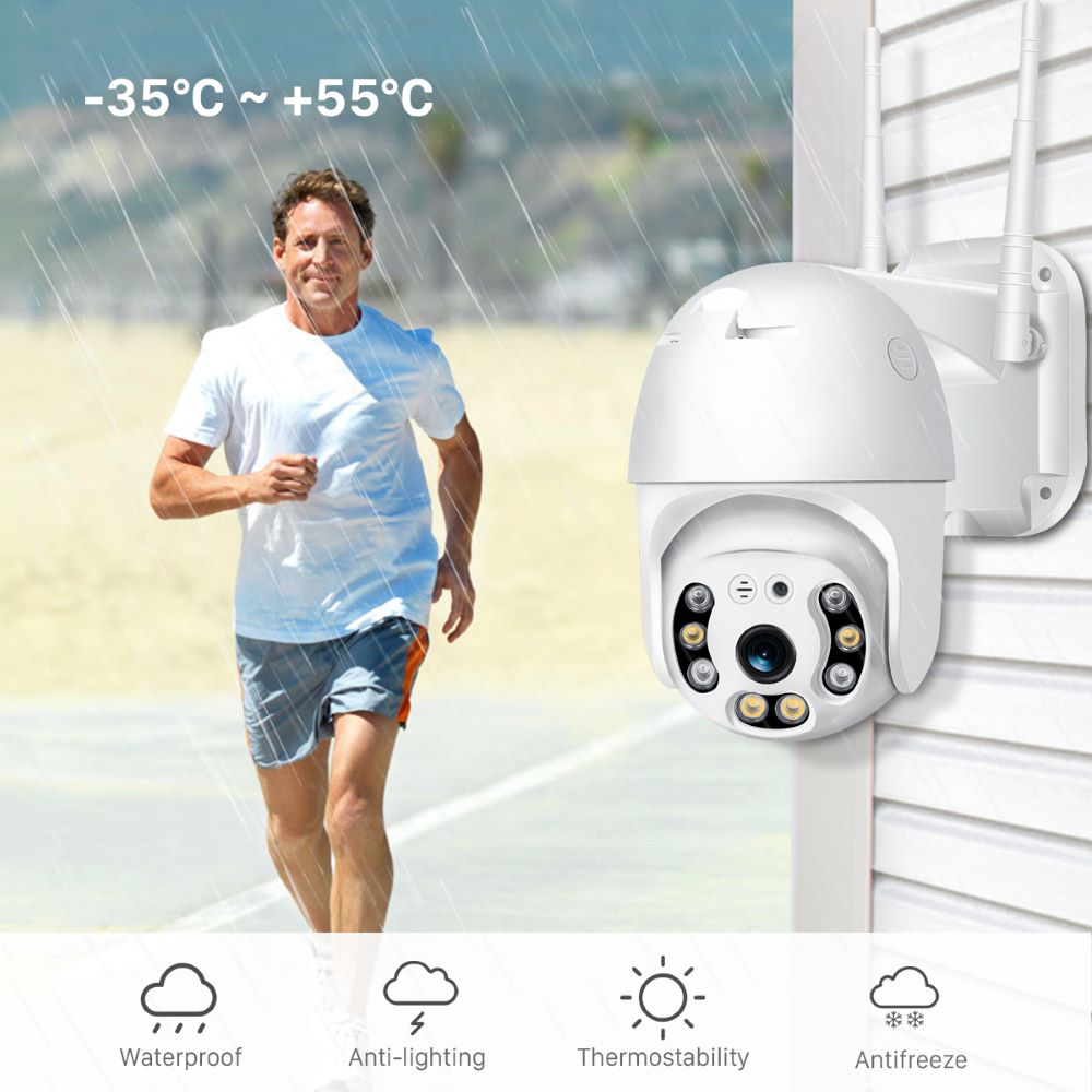 Caméra de surveillance extérieure sans fil avec WiFi – SecureView 360