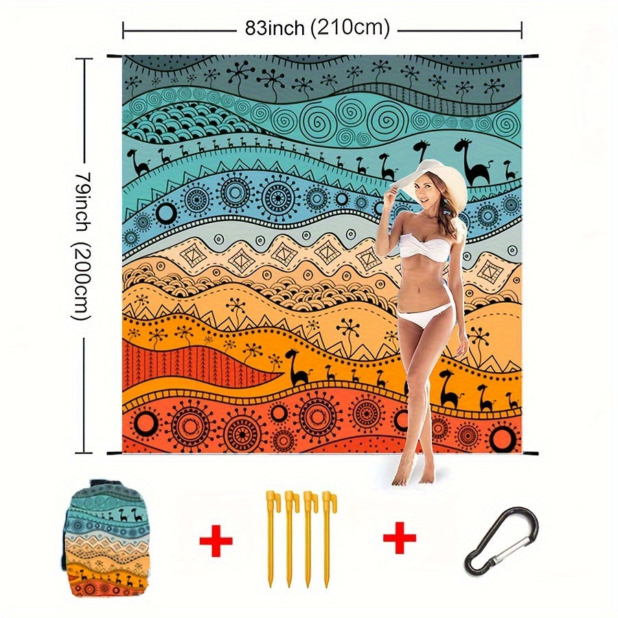 TropiComfort Tapis de Plage Oversized – Spacieux, Durable et Résistant au Sable