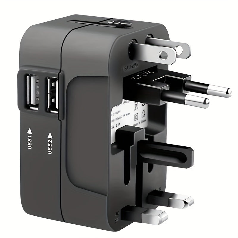 Adaptateur de Voyage LuxuraLink Elite | Charge rapide double USB pour une connectivité mondiale sans effort