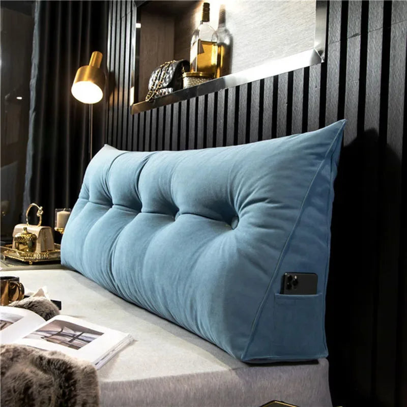 Oreiller de Tête de Lit Triangulaire – Grand Coussin de Dossier pour Lire, Dormir et Soutien de Positionnement Corporel Complet