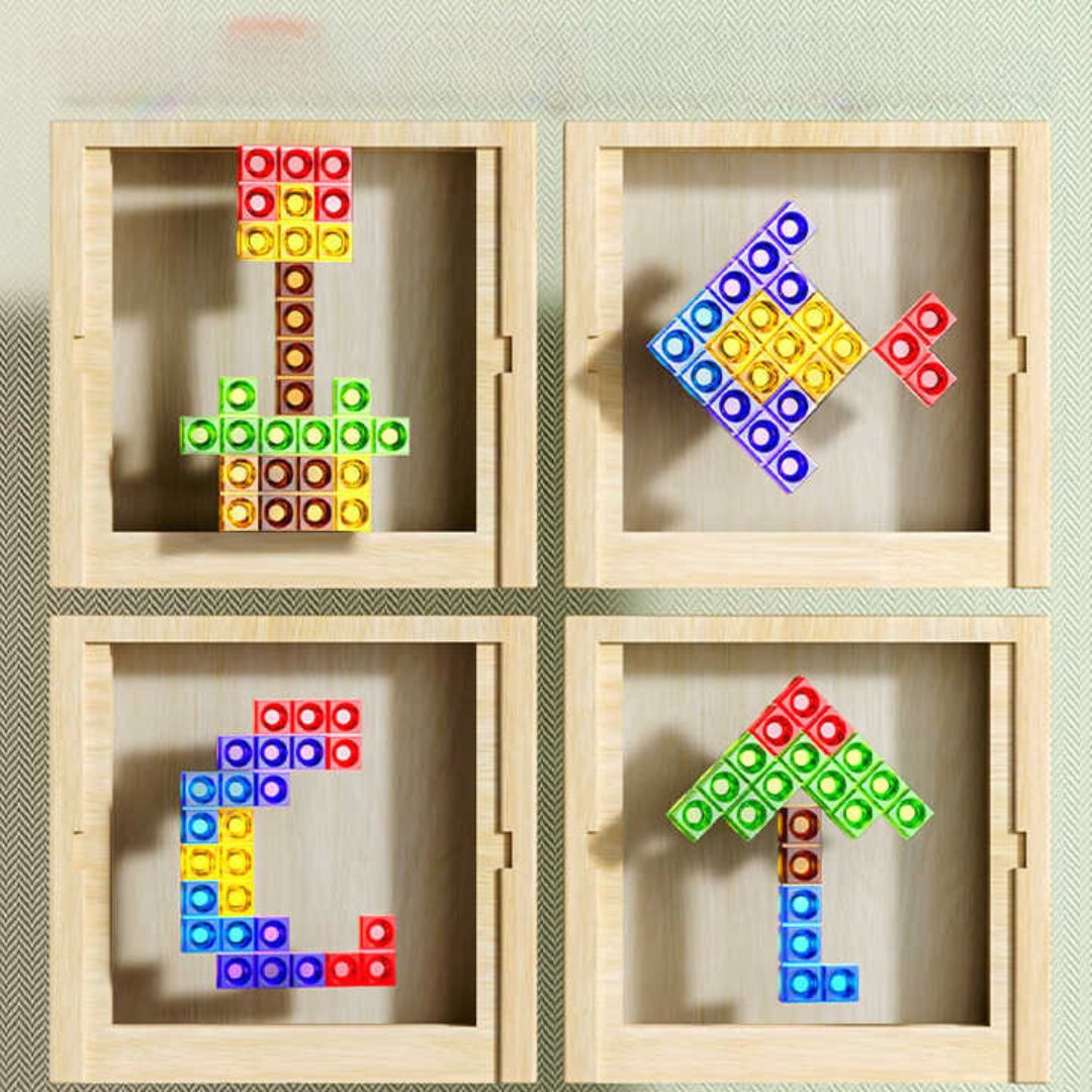 Tableau Tetris Ecoblock – Jeu de Puzzle en Bois pour Enfants et Adultes – Amusement Durable pour le Cerveau