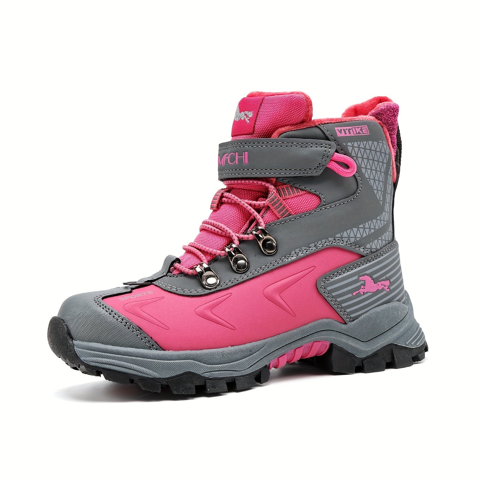 Bottes de Neige Hautes pour Femmes – Chaussures de Randonnée Antidérapantes avec Doublure Chaude