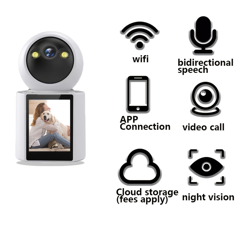 Caméra pour animaux de compagnie avec écran – Audio bidirectionnel et vision nocturne