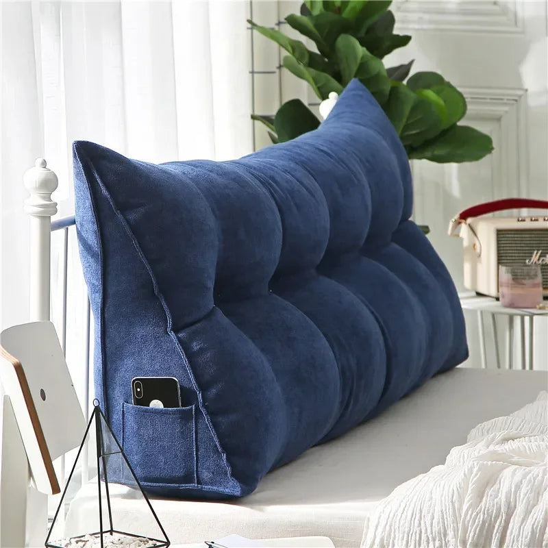 Oreiller de Tête de Lit Triangulaire – Grand Coussin de Dossier pour Lire, Dormir et Soutien de Positionnement Corporel Complet