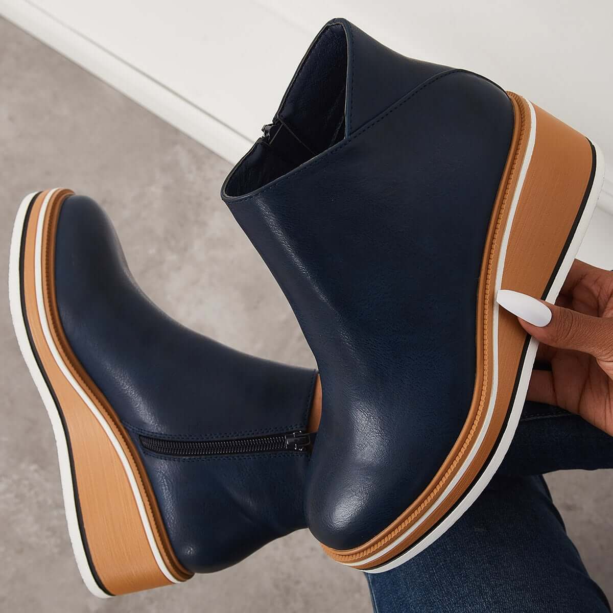 Bottines Tendances pour Femmes avec Fermeture Éclair et Talon - Alessia
