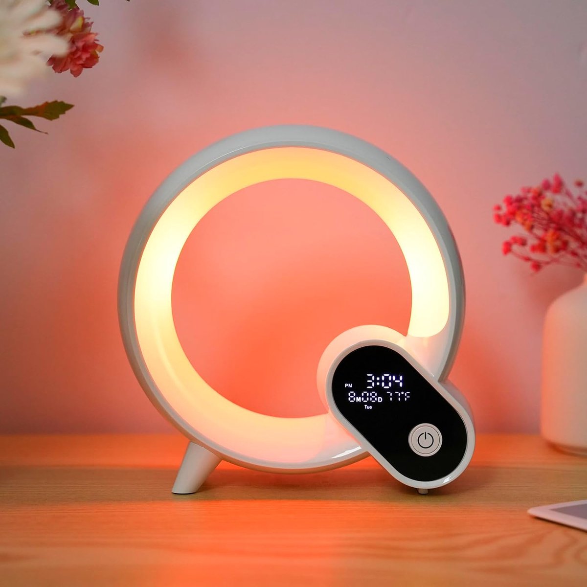 AuraLux Réveil Lumineux Numérique | Commencez votre journée avec des sons apaisants et une lumière d'ambiance