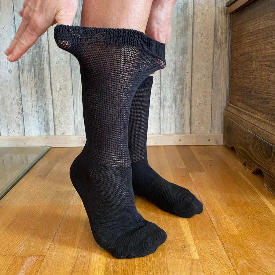 Vardi Dante NeuroVital Chaussettes | Extrêmement extensible | Design sans couture | Rembourrage au talon | Antibactérien et anti-odeur | Spécialement pour le diabète et la neuropathie | Technologie de tricot à 3 zones pour un confort optimal