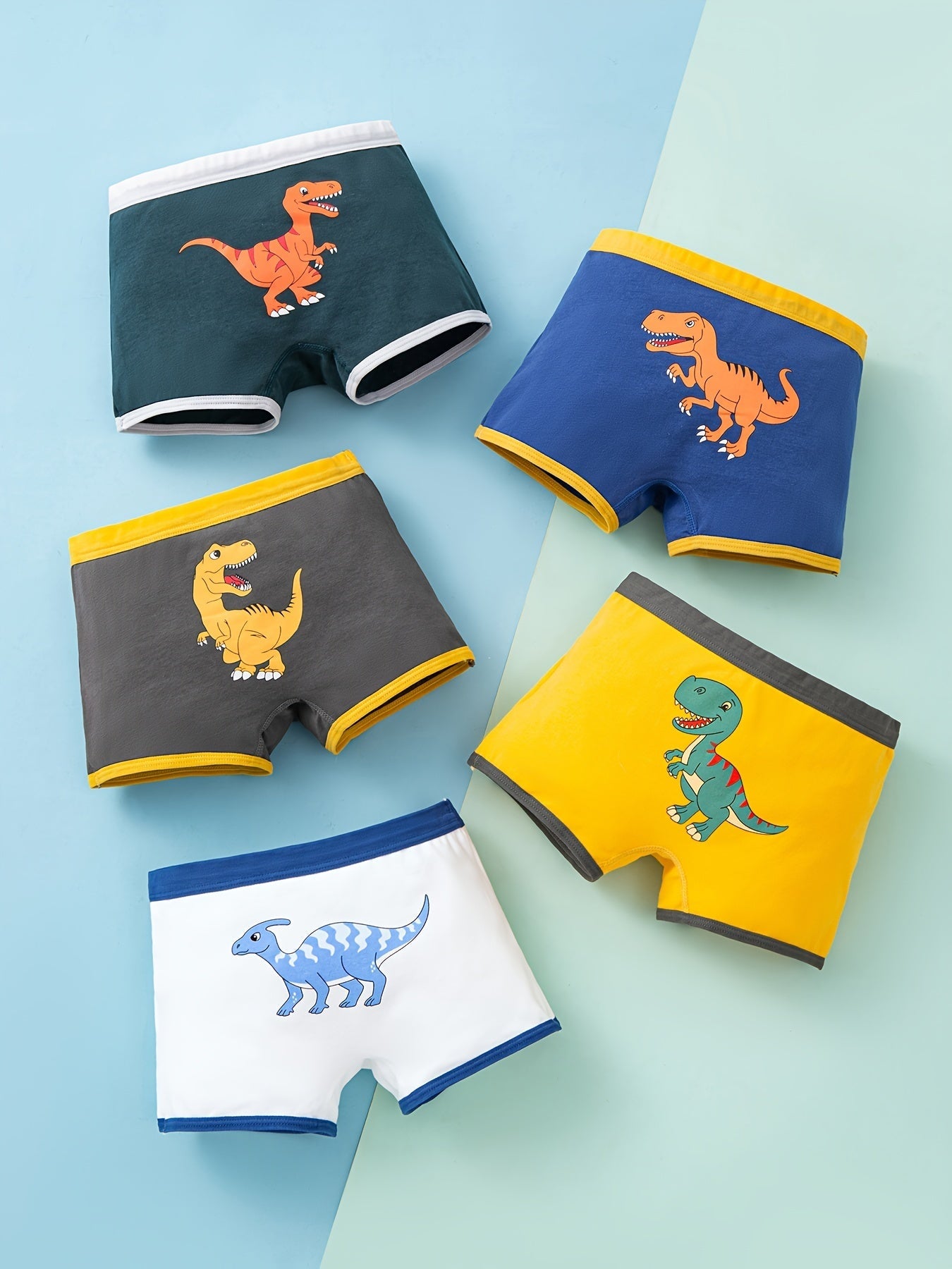 Sous-vêtements de Dinosaure pour Garçons - Ensemble de 5 Boxers Confortables