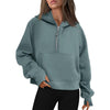 Sweat à Capuche Fleece à Demi-Zip – Pull Élégant pour Femmes pour des Tenues Confortables d'Automne/Hiver et des Couches de Streetwear
