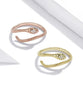 Bague en reptile en platine argenté