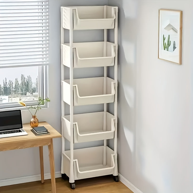 Chariot de Rangement Mobile Luxe NobleNest | Organisateur Élégant à 3/4/5 Niveaux pour une Mobilité Sans Effort et une Utilisation Optimale de l'Espace