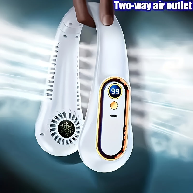 Ventilateur de Cou Rechargeable USB pour un Refroidissement Puissant et Silencieux – Parfait pour une Utilisation Intérieure et Extérieure