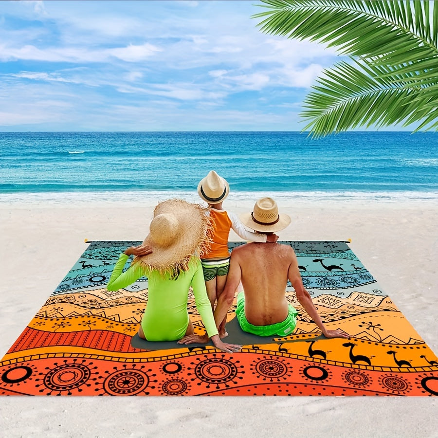 TropiComfort Tapis de Plage Oversized – Spacieux, Durable et Résistant au Sable
